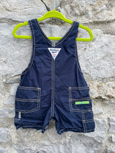Load image into Gallery viewer, Navy short dungarees   3-6m (62-68cm)
