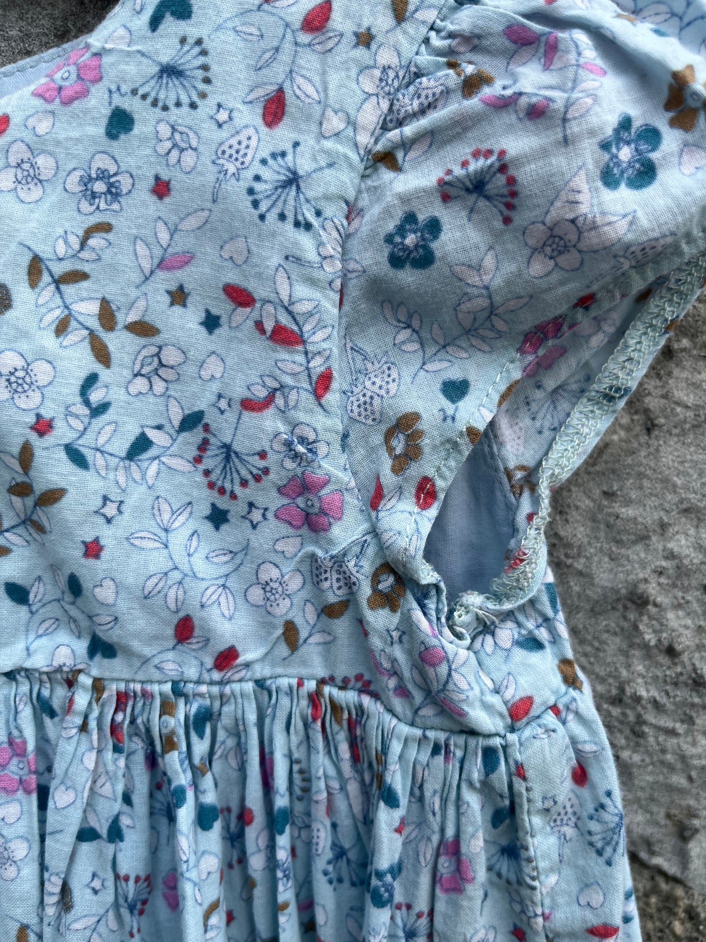 Blue floral dress  12-18m (80-86cm)