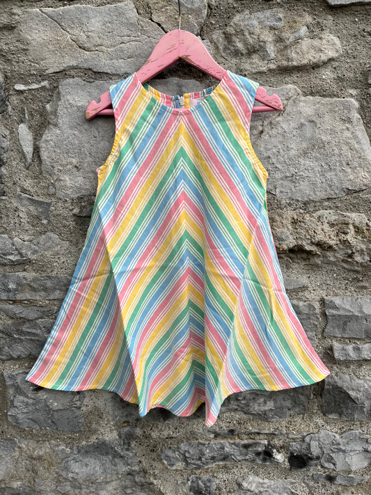 Pastel rainbow dress  3y (98cm)