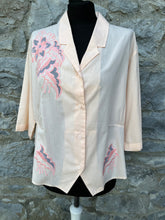 Load image into Gallery viewer, 90s peach embroidered blouse uk 10-12
