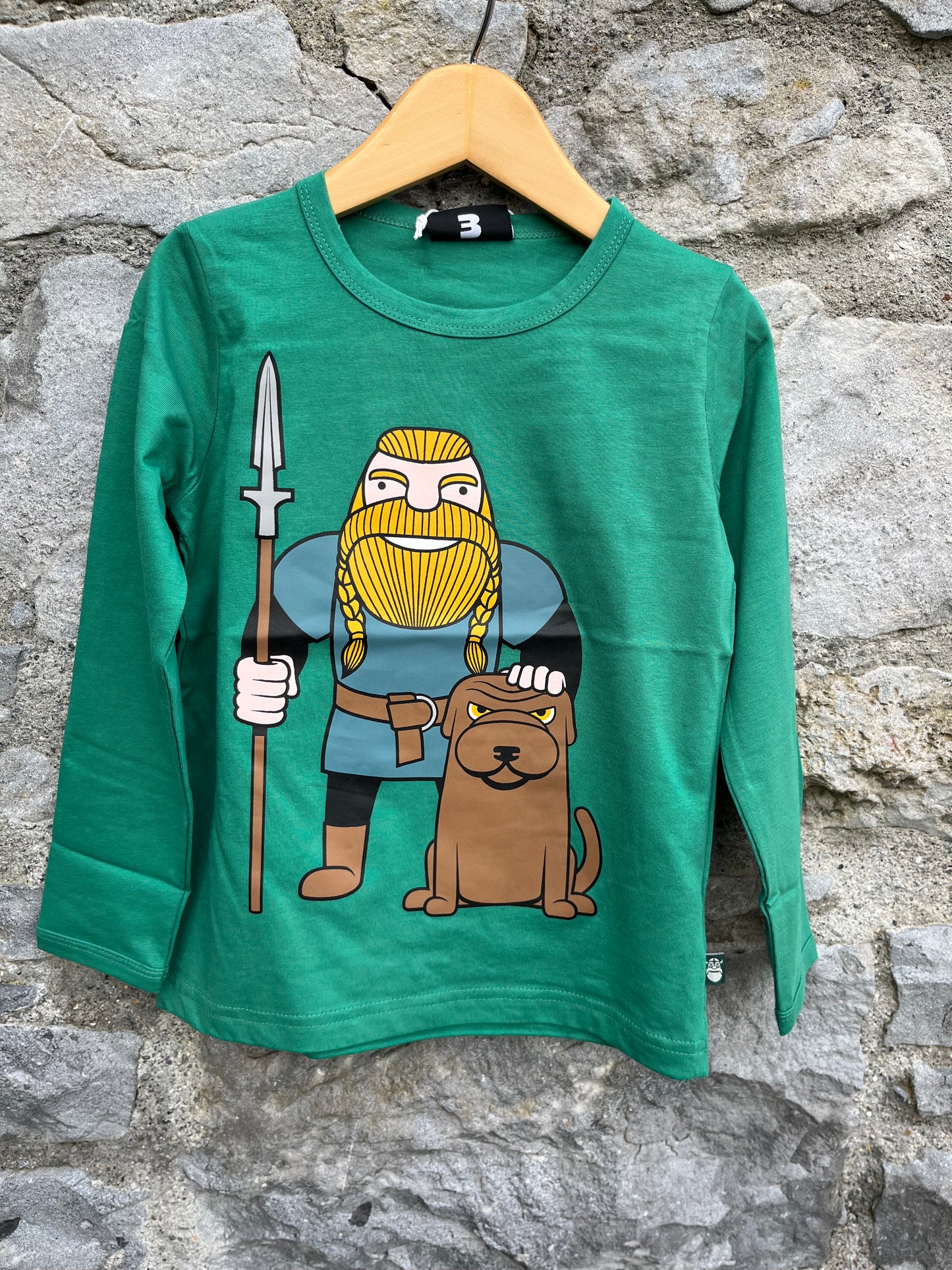 Viking&dog green top  3-4y (98-104cm)