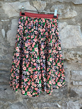 Load image into Gallery viewer, Pink flowers midi skirt   8-9y (128-134cm)

