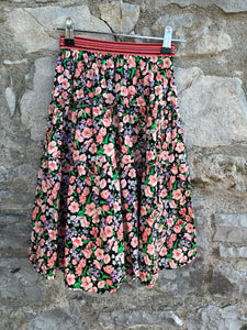 Pink flowers midi skirt   8-9y (128-134cm)