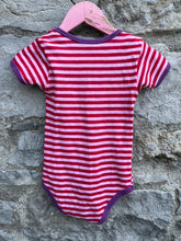 Load image into Gallery viewer, Pink stripy woolly vest  18-24m (86-92cm)
