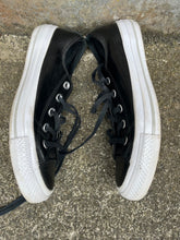 Load image into Gallery viewer, Black leather converse   uk 3.5 (eu 36.5)
