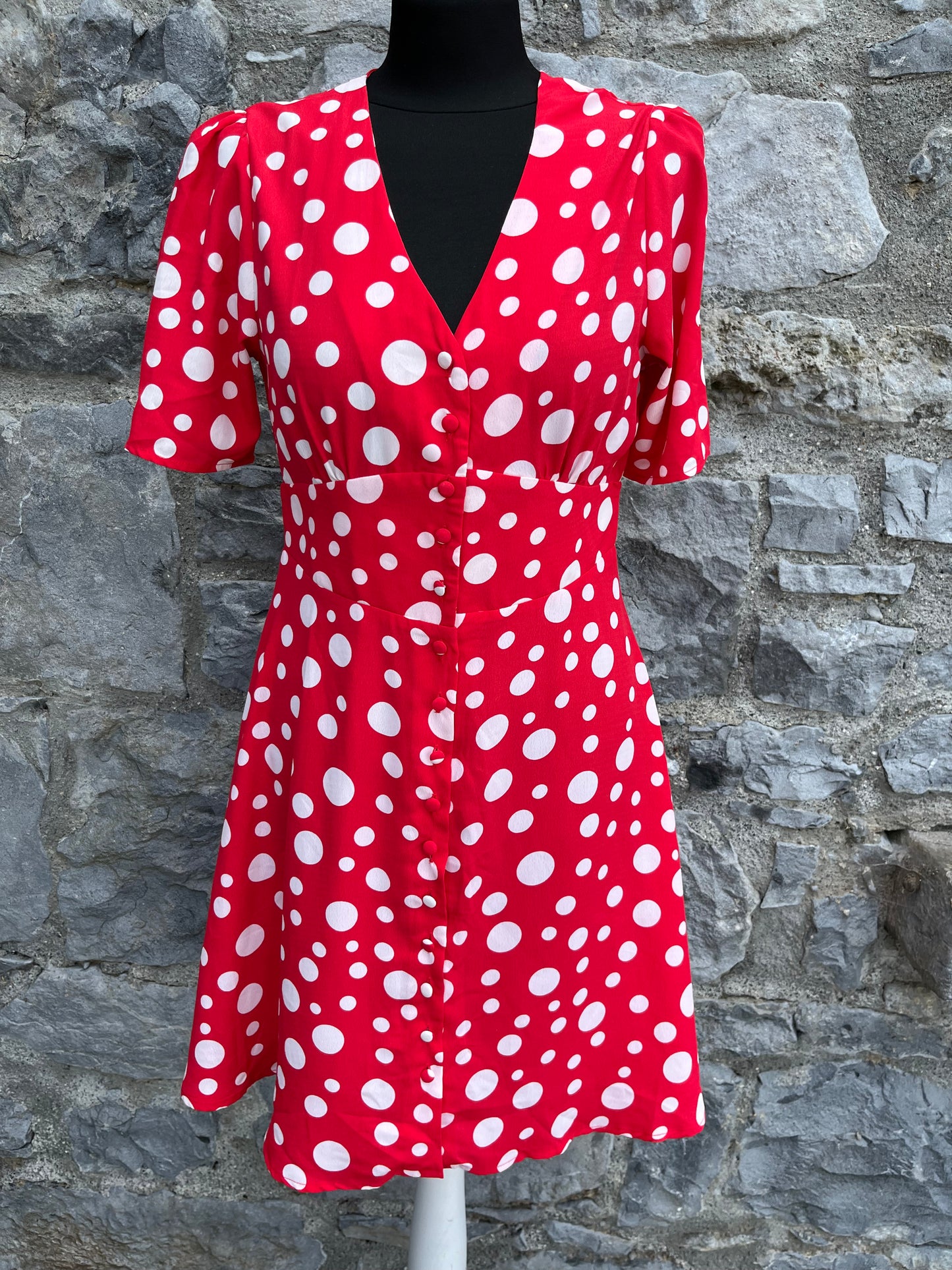 Spotty red dress uk 8