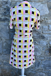 Pink& lime geometric dress uk 6-8