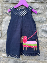 Load image into Gallery viewer, Navy reversible pinafore  2-3y (92-98cm)
