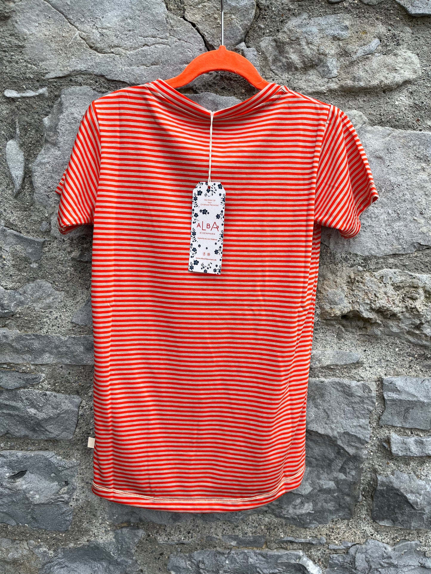 The Bell T-shirt, Small Orange Striped   5y (110cm)