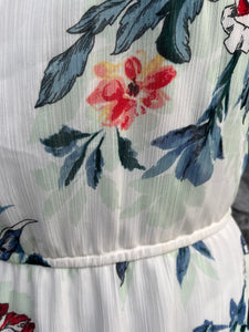 Floral white dress uk 10-12