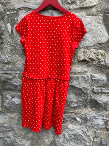 Red polka dots dress  10y (140cm)