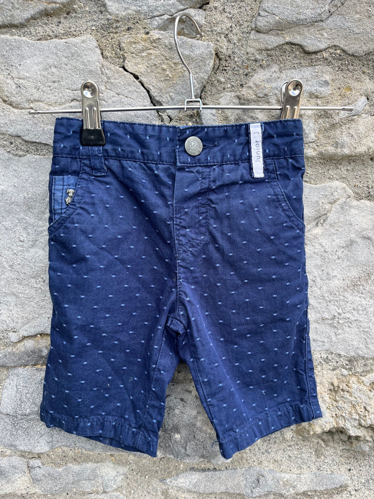 Navy spotty shorts  12-18m (80-86cm)