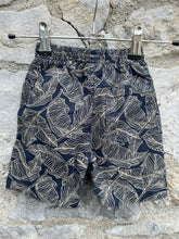 Load image into Gallery viewer, Palm leaves navy shorts  9-12m (74-80cm)
