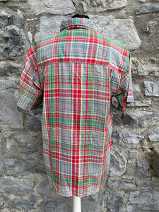 90s red&green check shirt Small