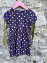 Load image into Gallery viewer, MB Purple polka dots&amp;stripes dress  5-6y (110-116cm)

