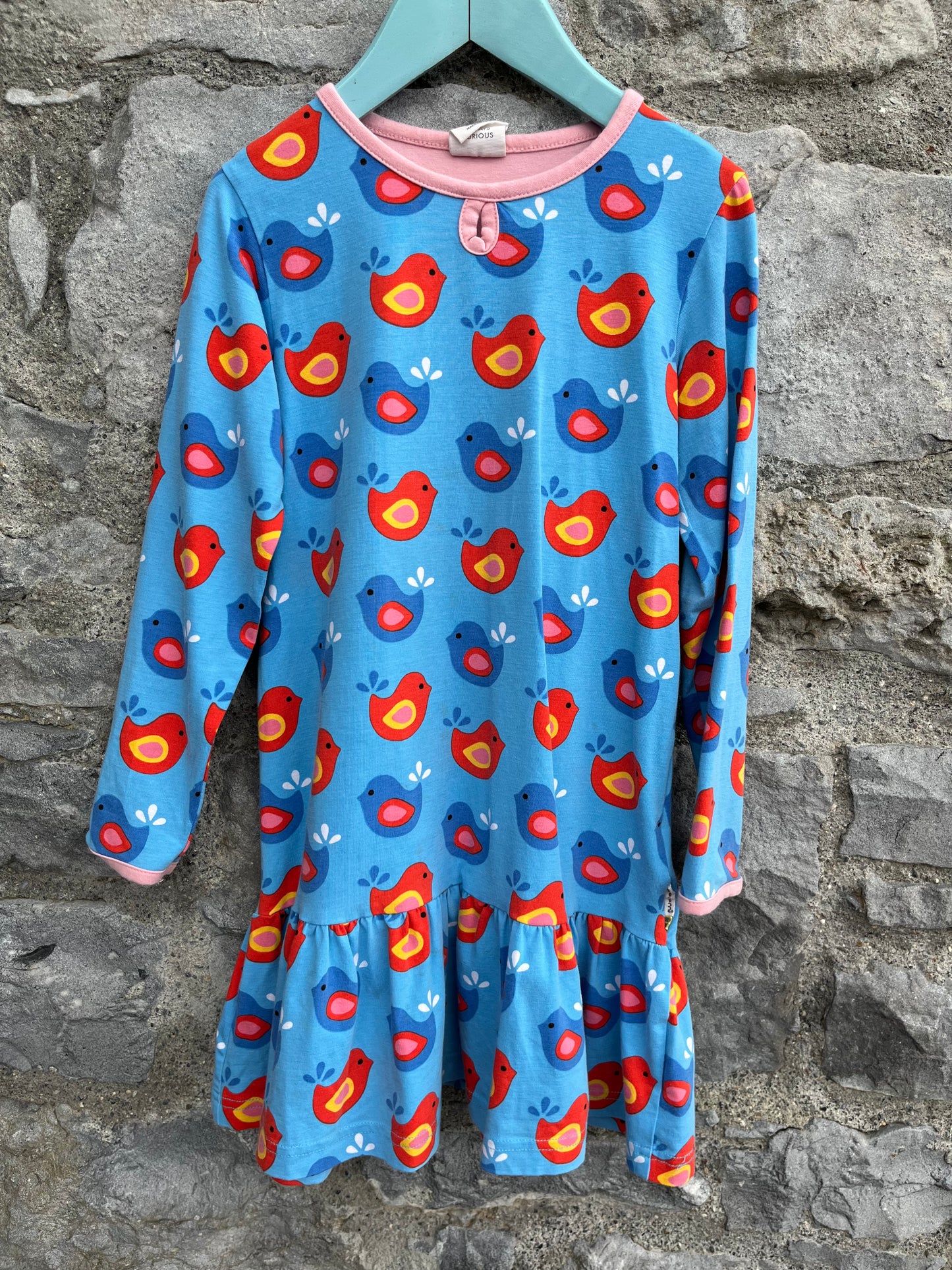 Birds blue dress  5-6y (110-116cm)