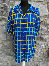 Load image into Gallery viewer, 80s navy check shirt uk 10-12
