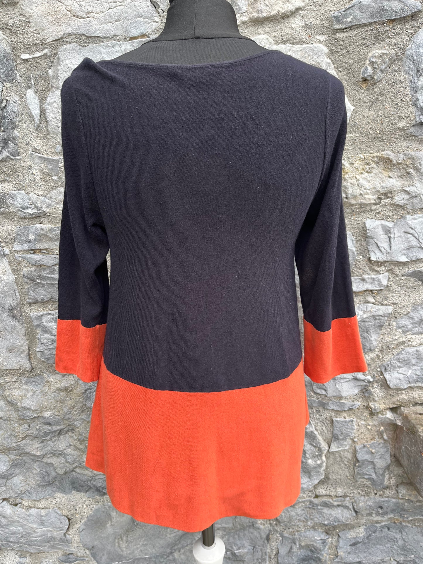 Navy&orange knitted top uk 6-8