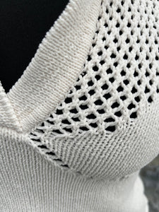 Cream knitted short top uk 6-8