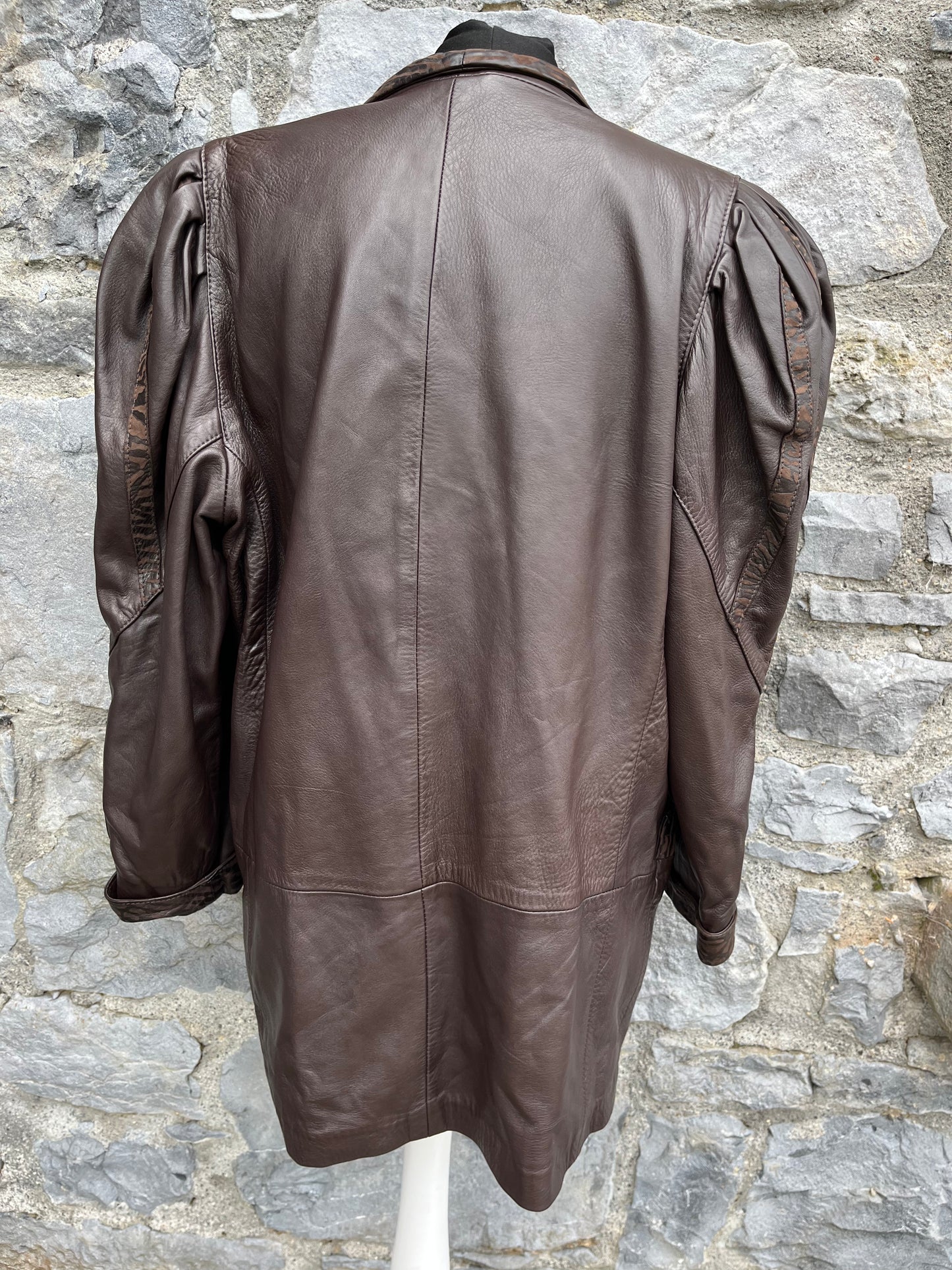 80s brown leather jacket uk 12-14