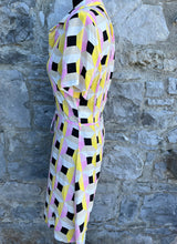 Load image into Gallery viewer, Pink&amp; lime geometric dress uk 6-8
