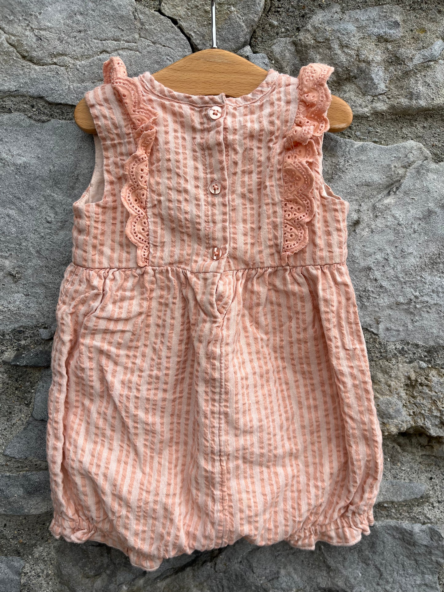 Orange muslin rompers  3-6m (62-68cm)