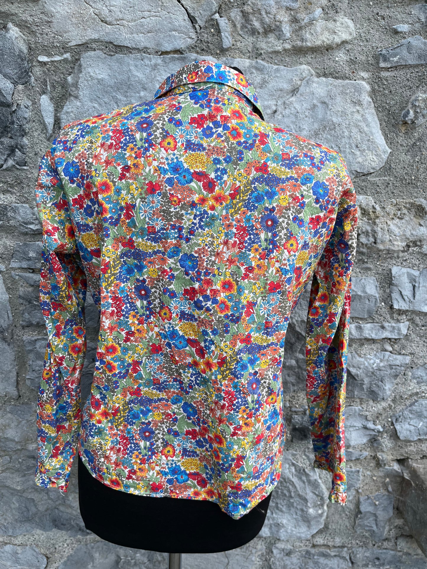 80s colourful meadow shirt uk 8-10