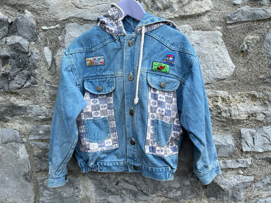 80s denim hooded jacket  6-7y (116-122cm)