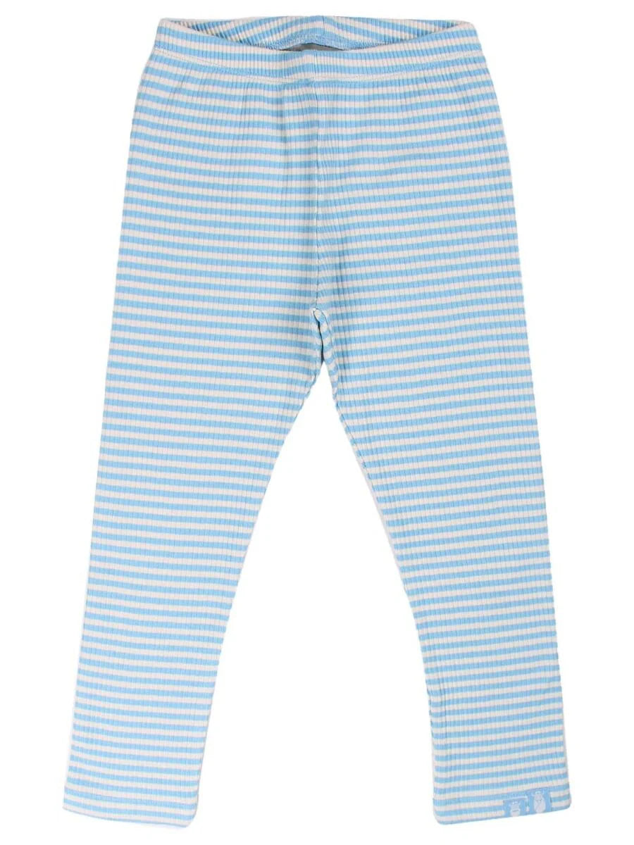 Blue stripy leggings  10y (140cm)