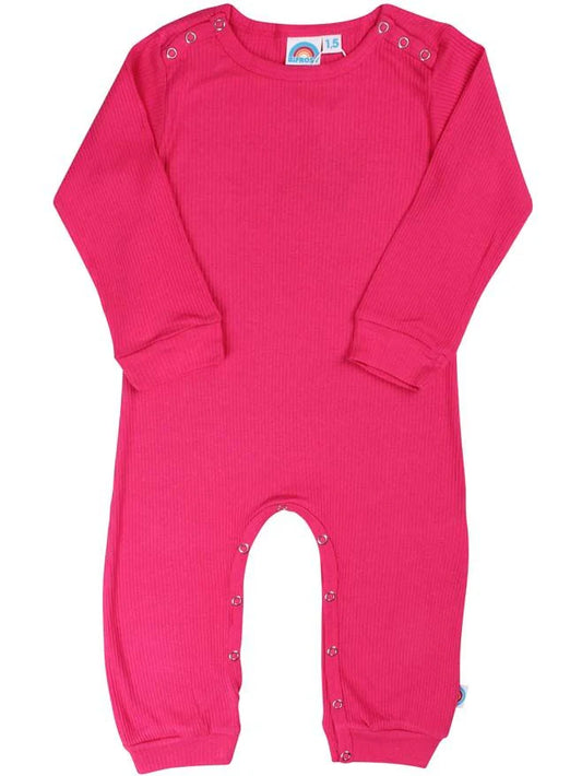 Hot pink ribbed onesie  2-3y (92-98cm)