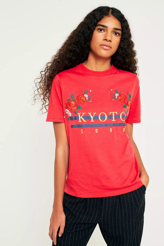 Kyoto red T-shirt uk 10-12