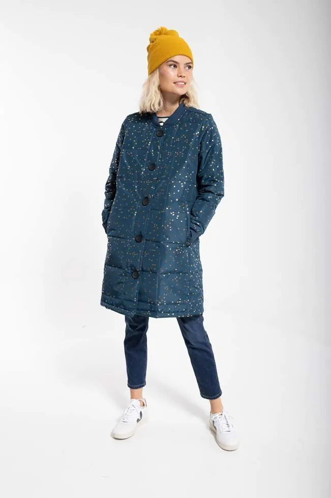 Danefae Petrol gold hearts coat uk 10-12