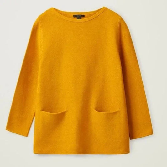 Mustard knitted oversize top uk 14-16