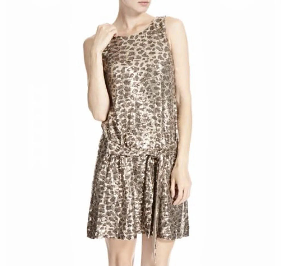 Sequin leopard print dress uk 8-10