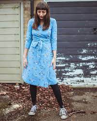 Bicycles blue wrap dress uk 8-10