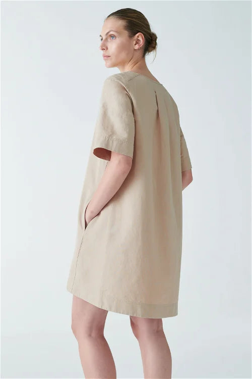 Beige linen dress uk 10-12