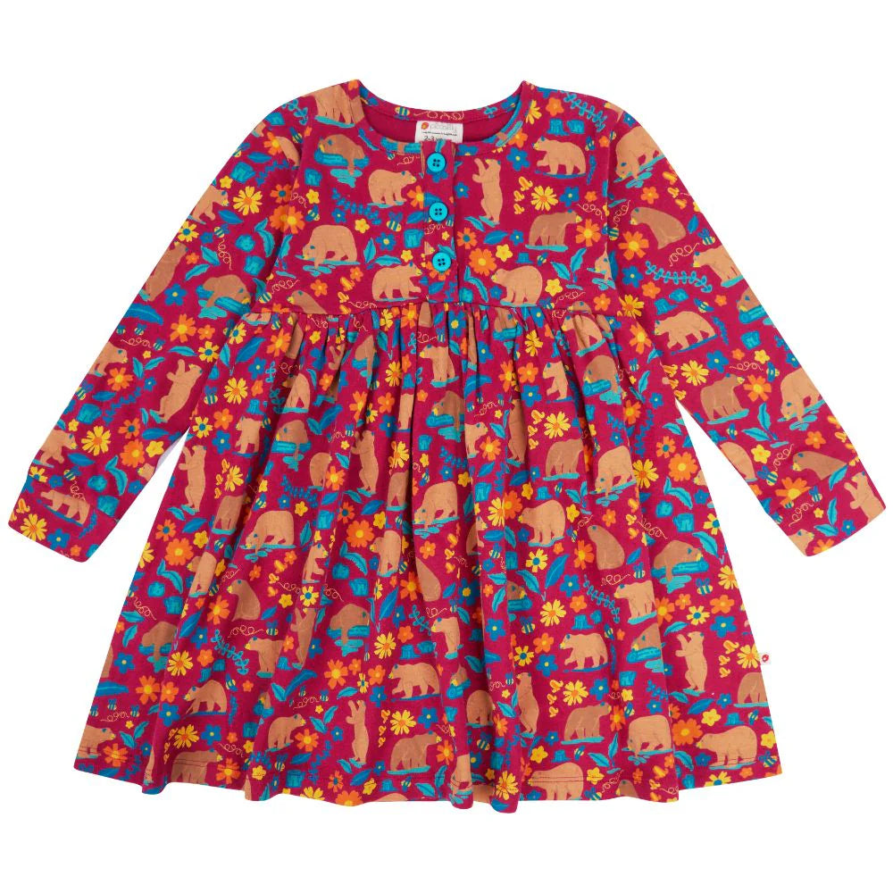 Bears maroon dress  4y (104cm)