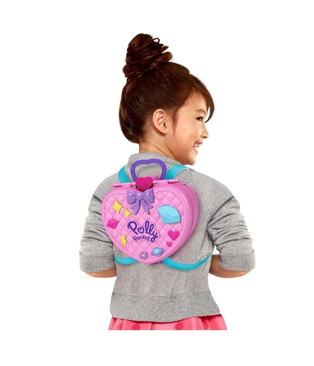 Pink heart backpack funfair