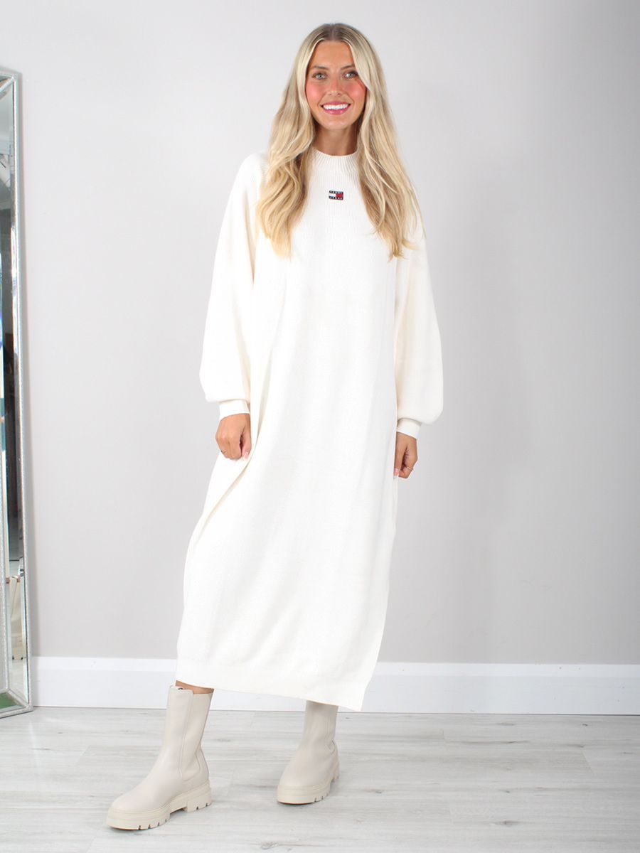 TH white maxi knitted dress uk 14-16