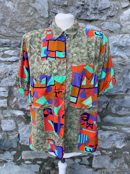 80s geometric shirt   uk 12