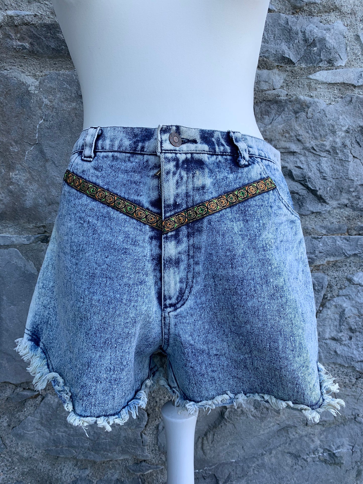 Crystal 80s denim shorts   uk 12