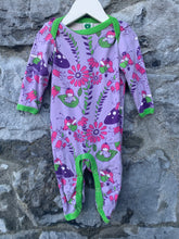 Load image into Gallery viewer, Purple fairies onesie   0-3m (56-62cm)
