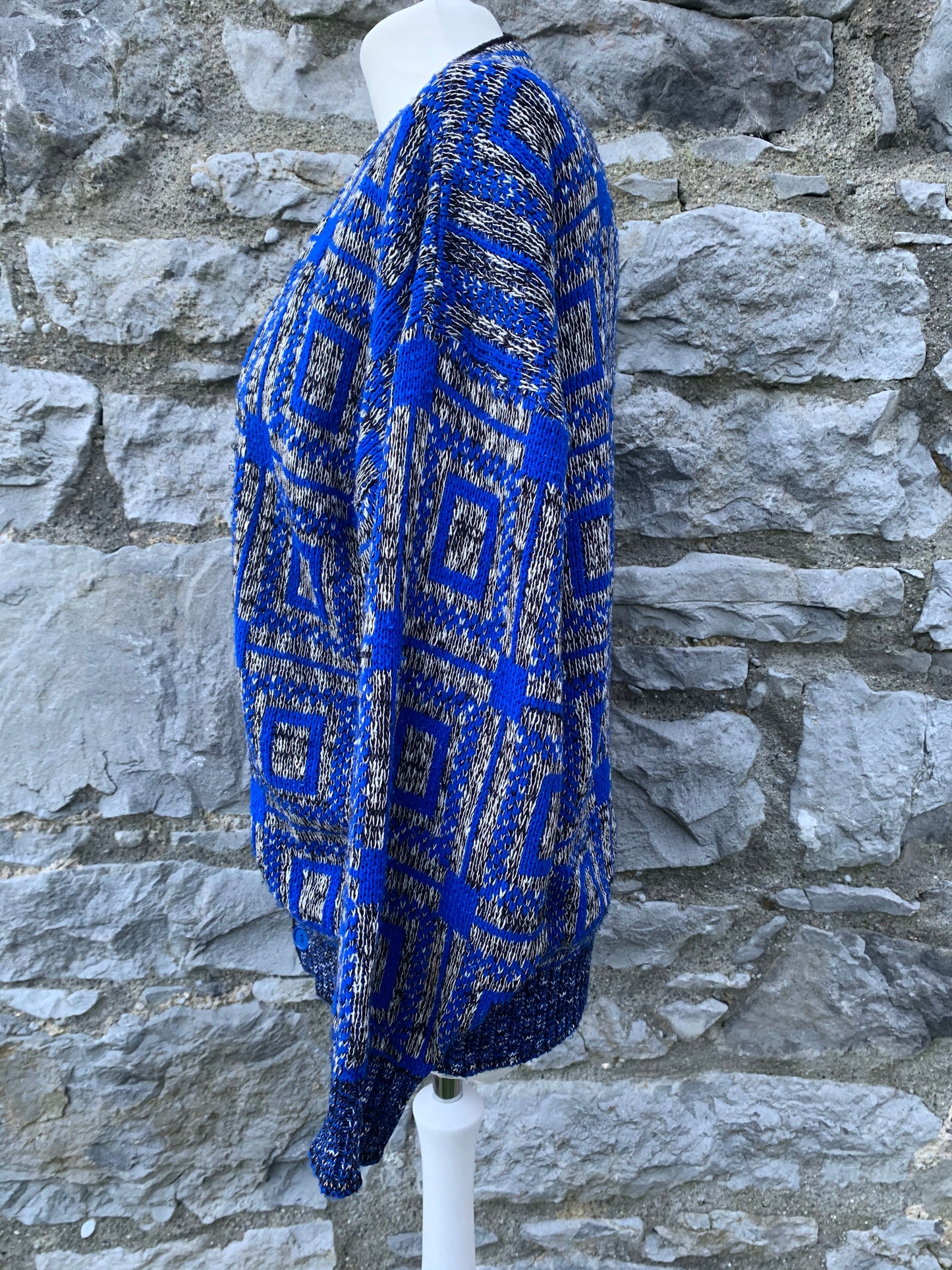 Geometric  blue cardigan     uk10-12