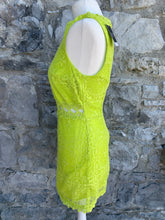 Load image into Gallery viewer, Lime lace dress   uk 8
