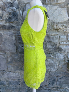 Lime lace dress   uk 8