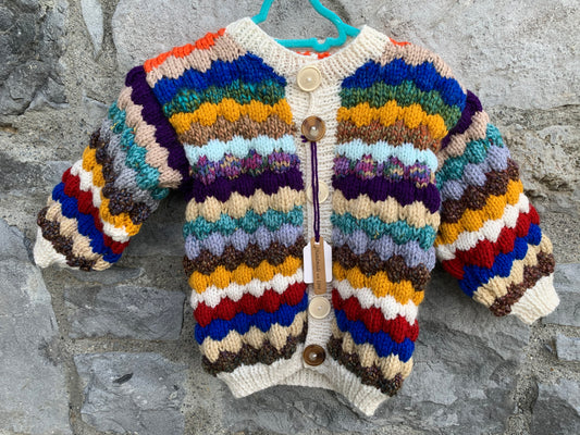 Chunky knit rainbow cardigan  2-3y (92-98cm)