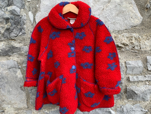 Red teddy bear coat  3-4y (98-104cm)