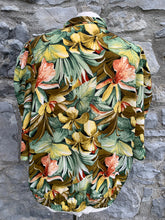 Load image into Gallery viewer, 80s green floral top  uk 14

