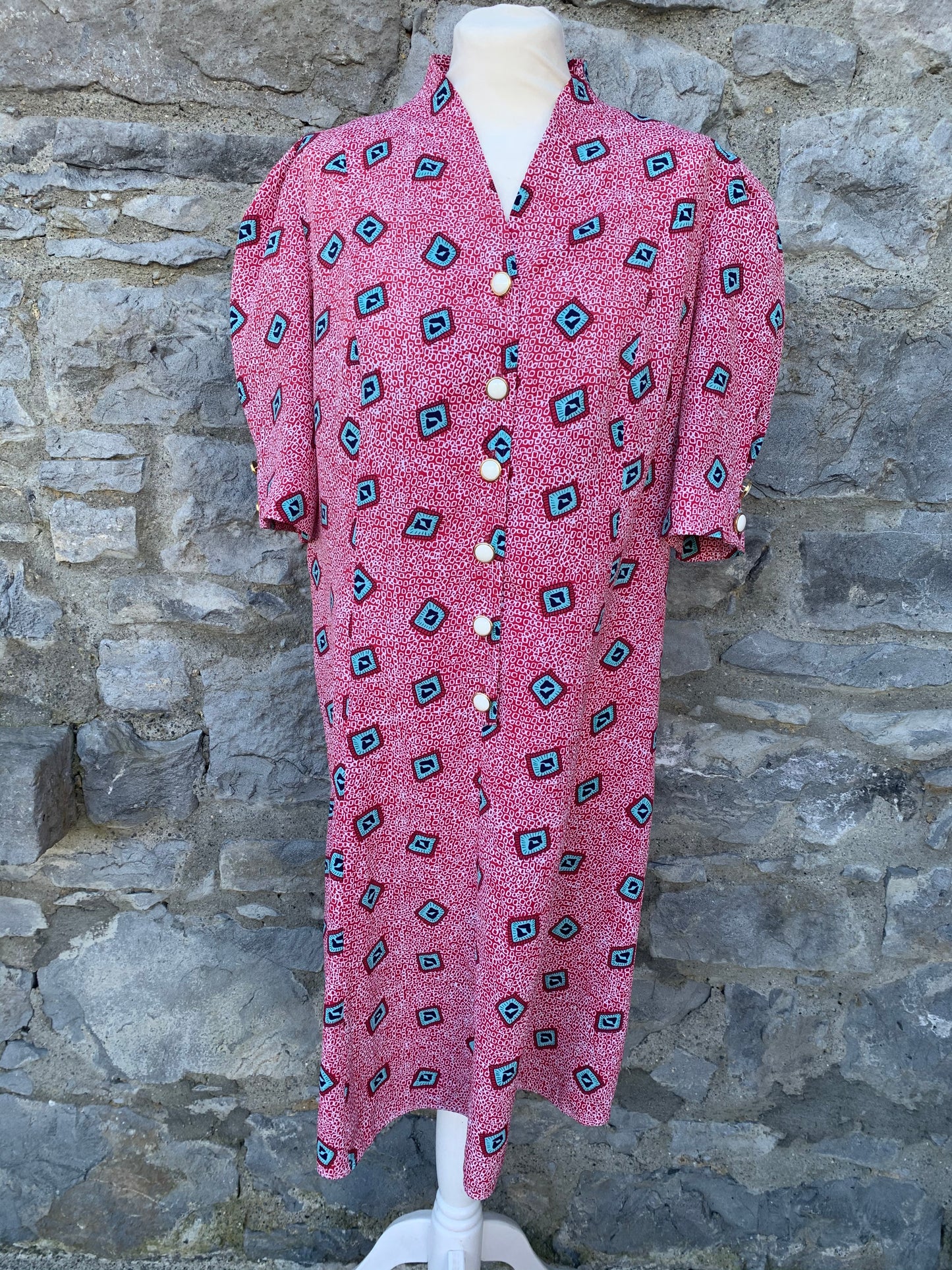 80s pink dress   uk 14