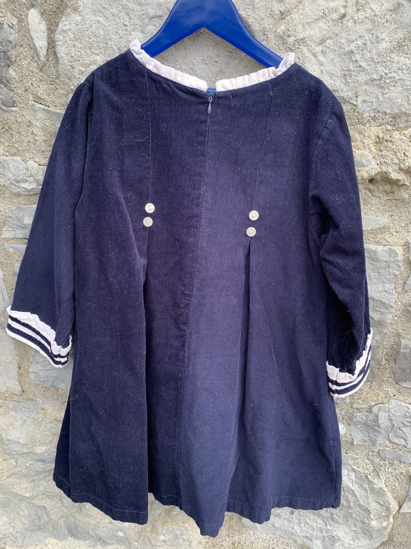 Navy cord dress   6-7y (116-122cm)